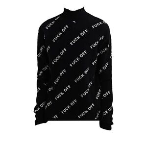 NWT JACOB LEE F*CK OFF CASHMERE TURTLENECK (SIZE L)